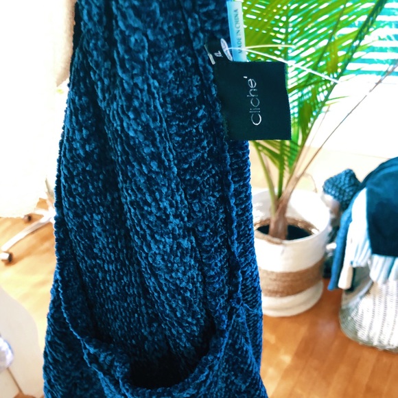 stargazer lunar indigo blue chenille velvety swtr - Picture 5 of 5